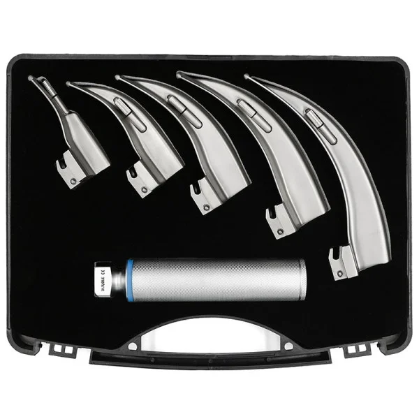 DHS-20-50. Ларингоскоп Макінтош, набір з 5-х клинків зігнутих.